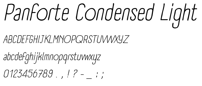 Panforte Condensed Light Italic font